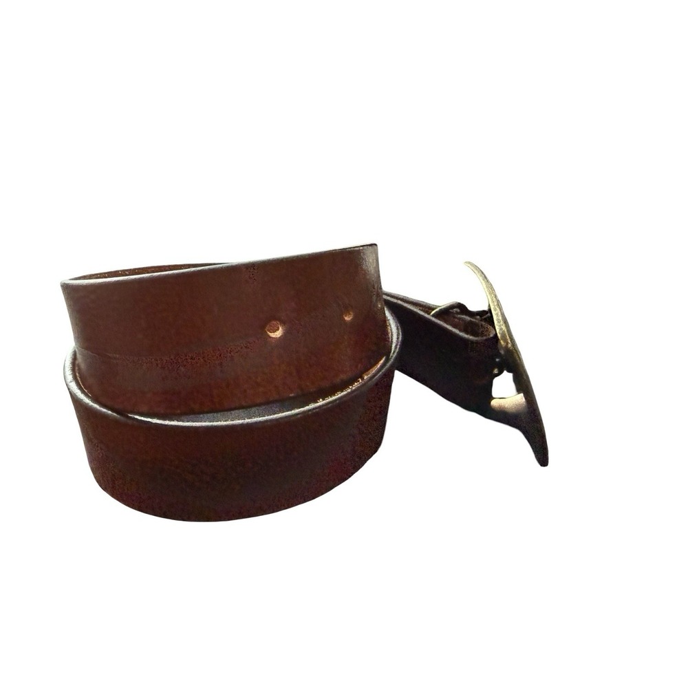 vintage leather belt with retro belt buckle size 30 leather ART. Bs025 - Picture 2 of 4
